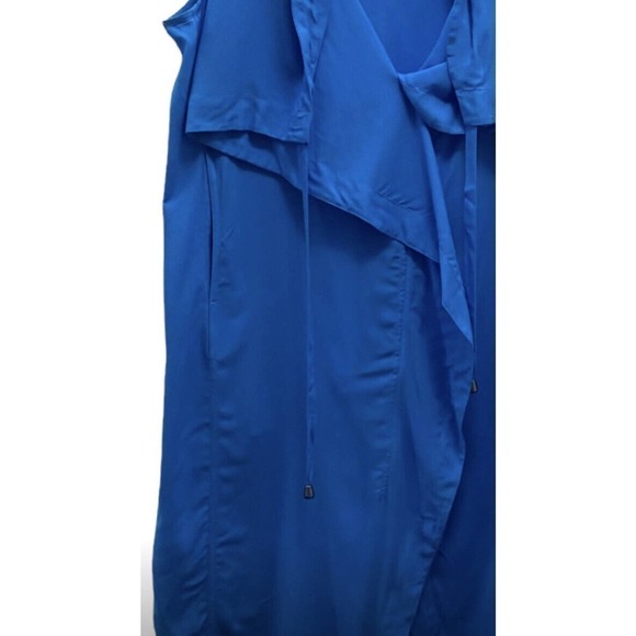 Soft Surroundings Blue Asymmetrical Dress Flowy Sleeveless Zip Front collared S - Picture 5 of 6
